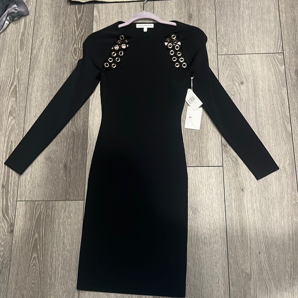 Good American Grommet Raglan Ribbed Long sleeve dress